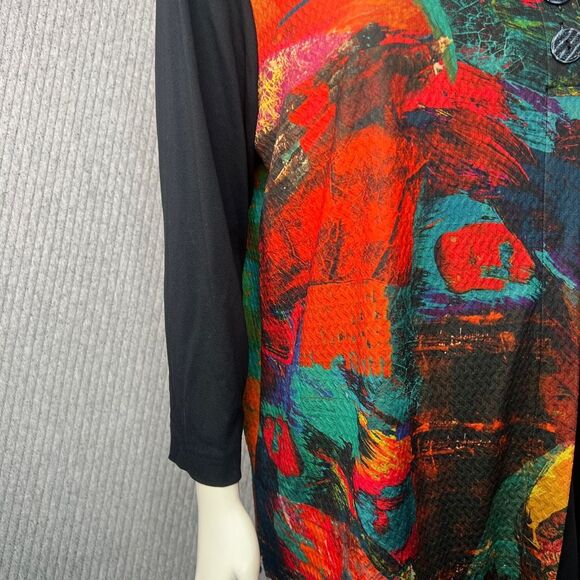 Ali Miles Abstract Top Art To Wear Colorful Basic Womens Size XL Pocket Travel S - Picture 5 of 8